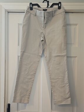 Ann Taylor Factory Petite Khaki Straight-Leg Dress Pants